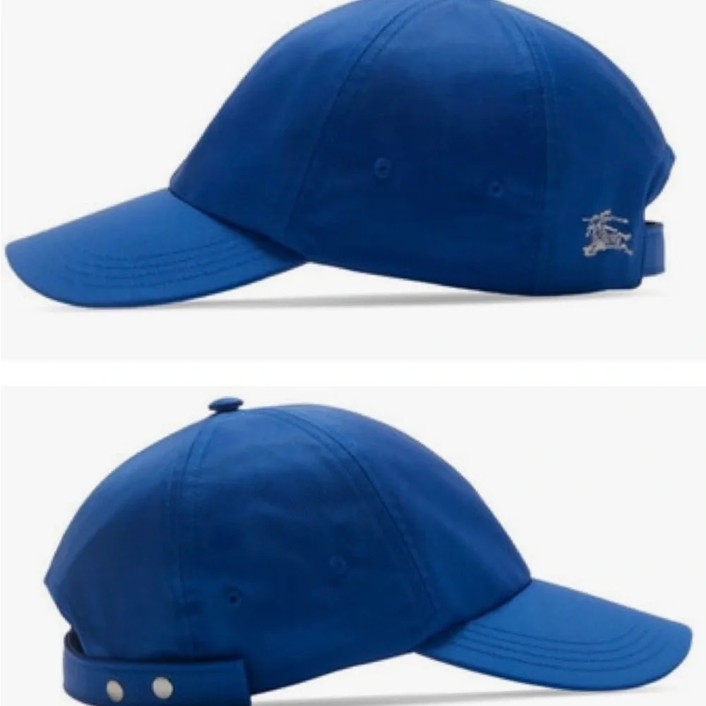 BURBERRY 2025 ACCESSORY IS A BASEBALL CAP! BRIGHT BLUE WITH EMBROIDERED LOGO - Picture 9 of 14